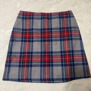 NWT Vineyard Vines Jolly Plaid Postage Stamp Skirt in Gray Heather